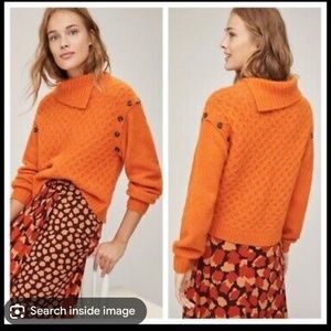 Anthropologie Alpaca/Wool comfy orange sweater